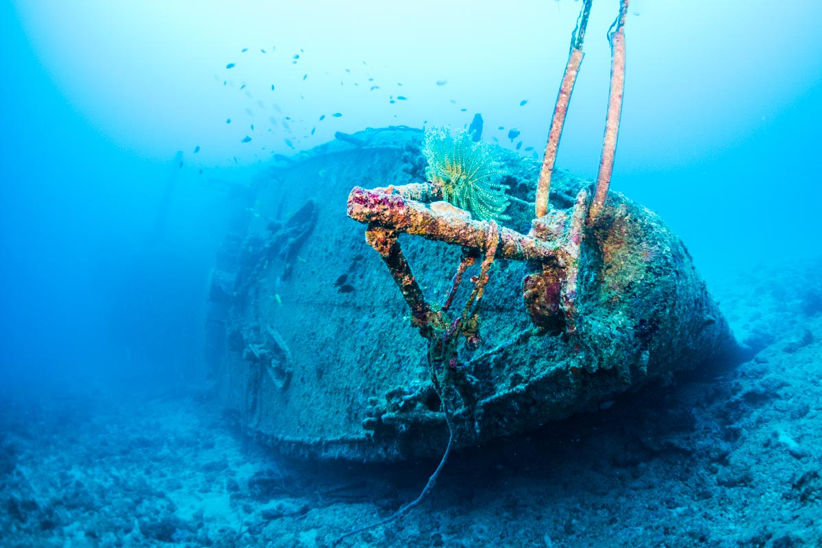 沖縄太平洋戦争の沈没船 エモンズ 米軍駆逐艦 恩納村ダイビング
